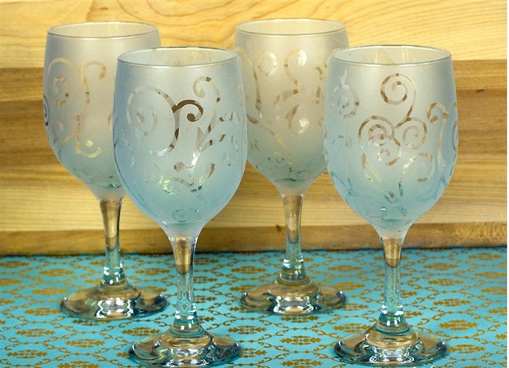 Glas-Zuckerguss-Pulver, Glasätzcreme, Weinflasche, Indien